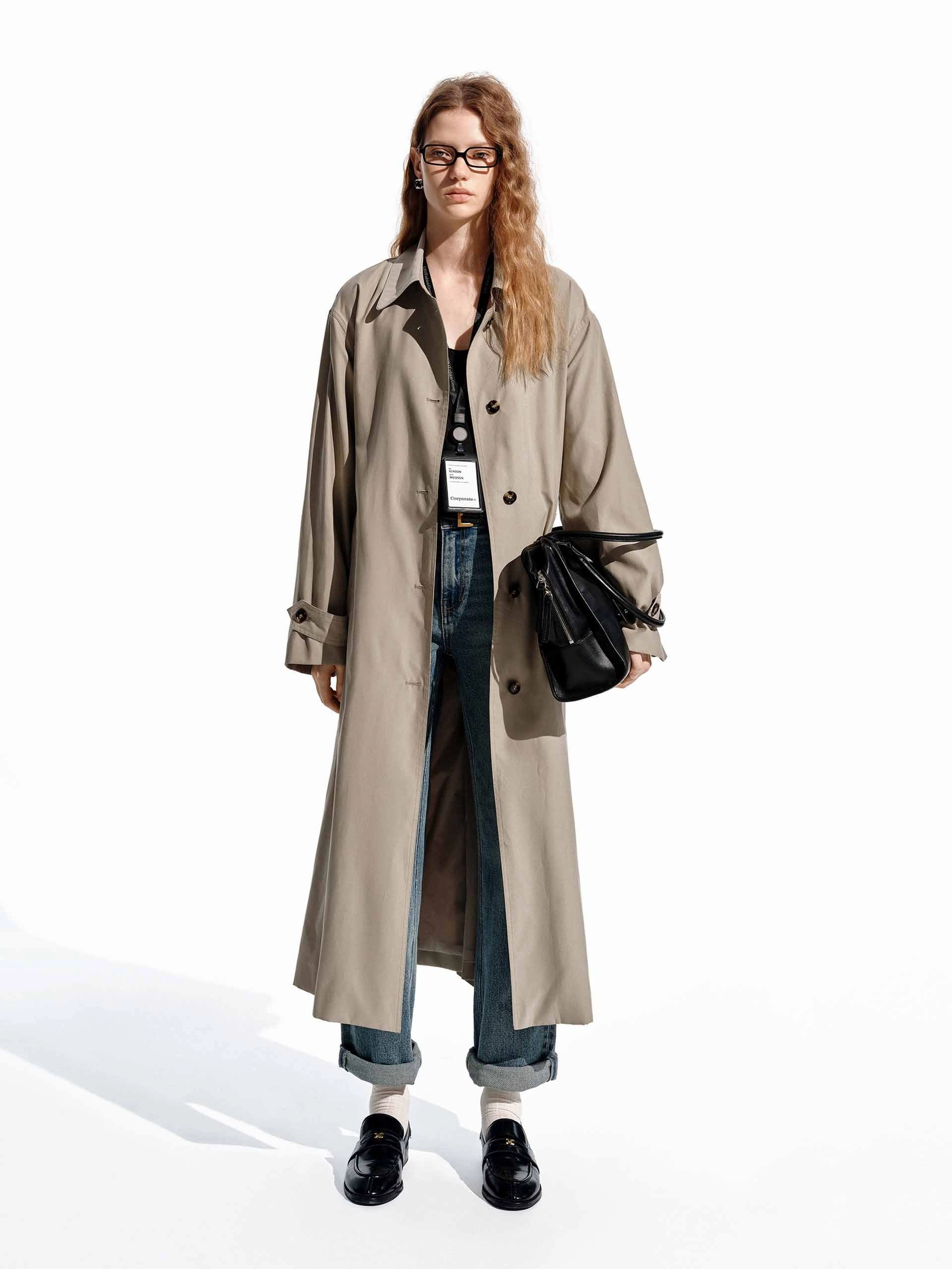 Smart Design Long Belted Trench Coat