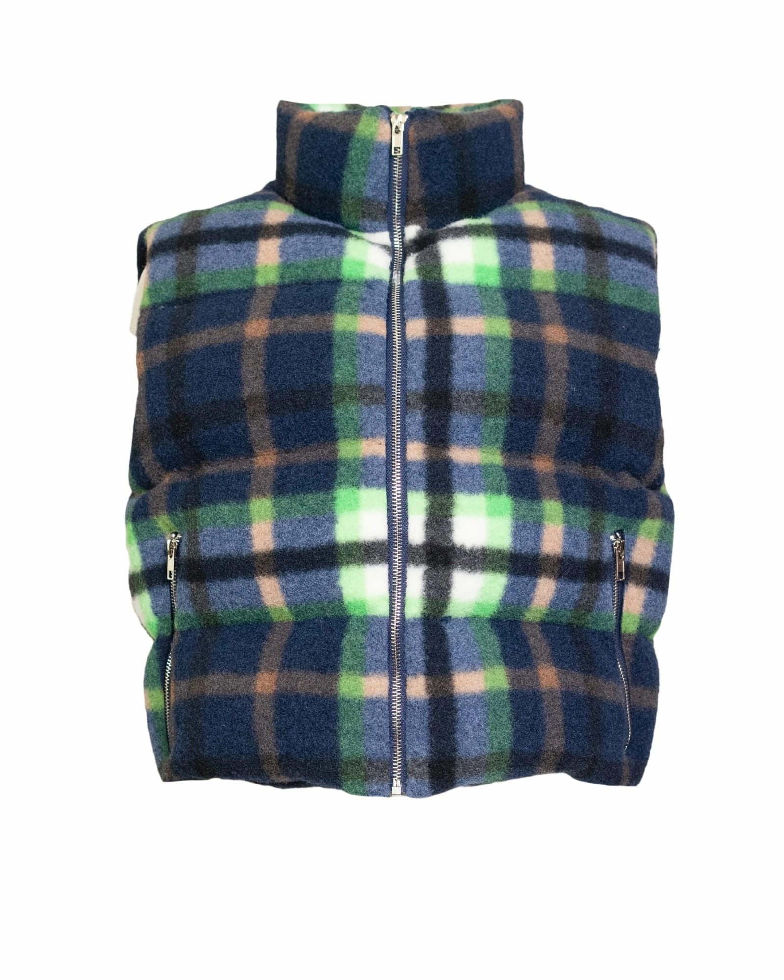 concert Plaid Puffer Vest | Navy