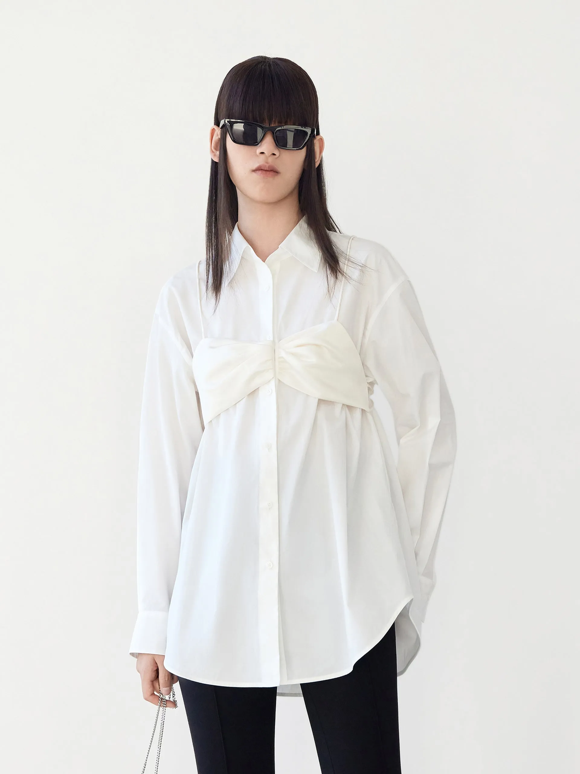 Faux Two Piece Cotton Shirt Thermal regulation