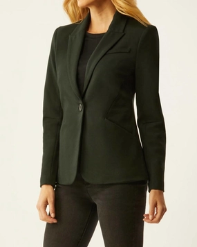Polyester Shaped Blazer in Forest | Forest