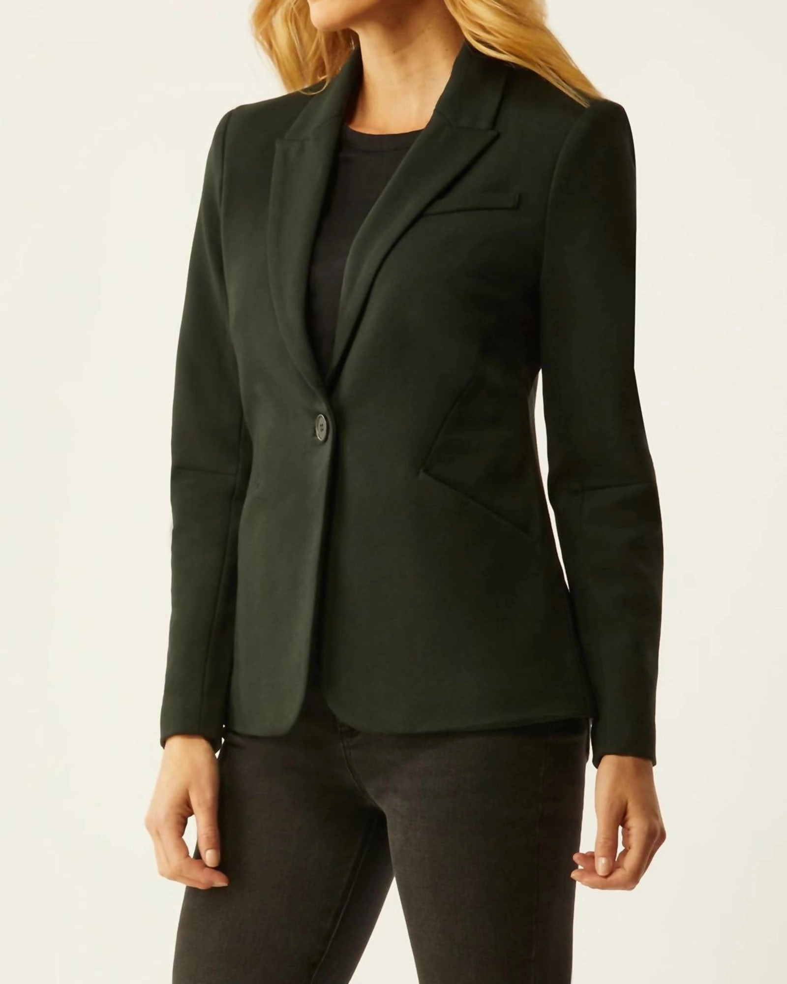Polyester Shaped Blazer in Forest | Forest