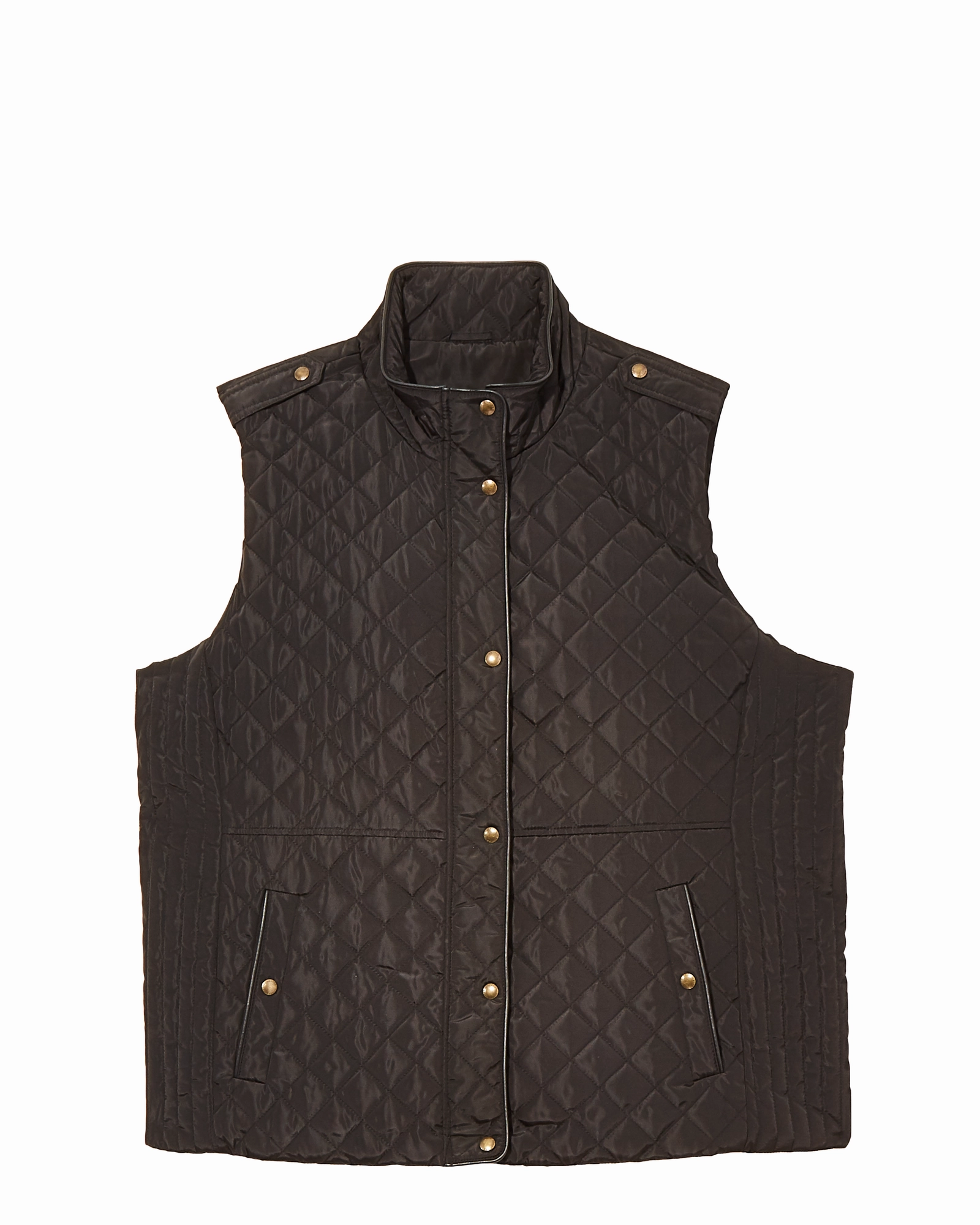 Eco friendly materials Base Layer Winnipeg Quilted Vest with Faux Leather Accent | Black
