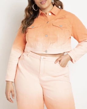 Ombre Cropped Denim Jacket | Summer Sun Promulgate