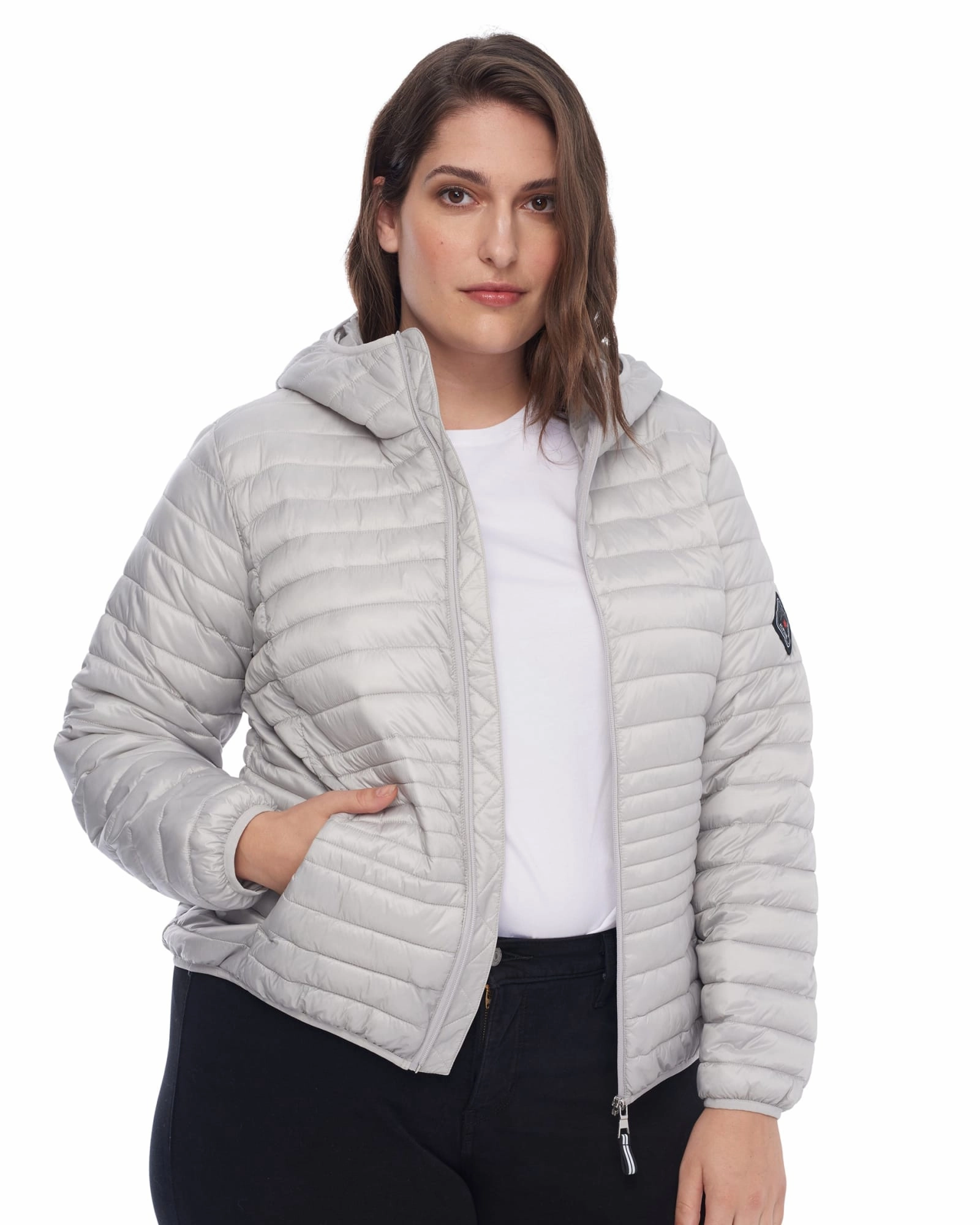 Vegan Down Lightweight Packable Puffer | Silver Beret Fashion Vibe