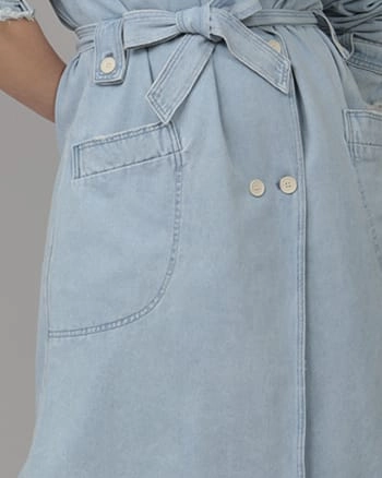 Women's AVERY-BO Denim Trenchcoat | Blue Opal Inventory