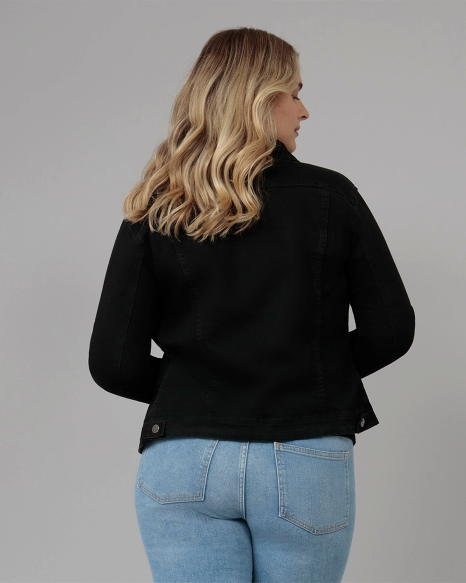 Modern Fit Women's GABRIELLA-BLK Classic Denim Jacket | Black