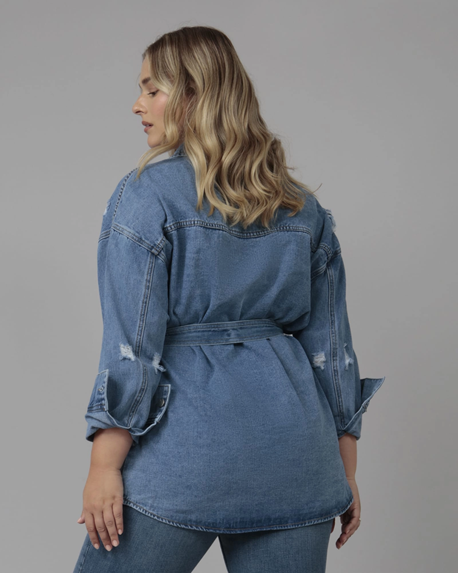 Women's HAYDEN-VD Belted Jacket | Vintage Distress cyclist Bold Lines