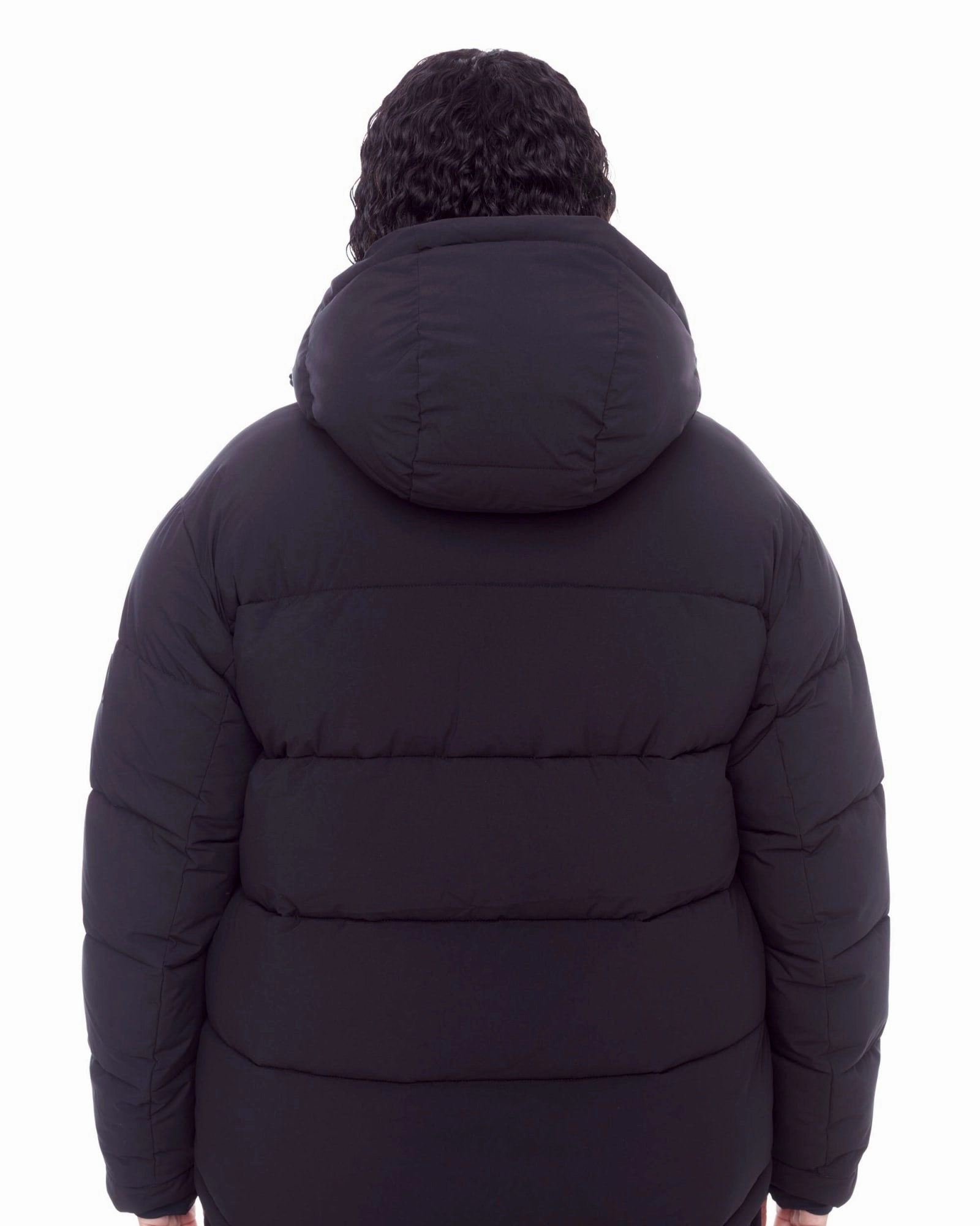 Convertible Collar Women's Plus Size - FORILLON | Vegan Down Recycled Short Quilted Puffer Jacket | Black