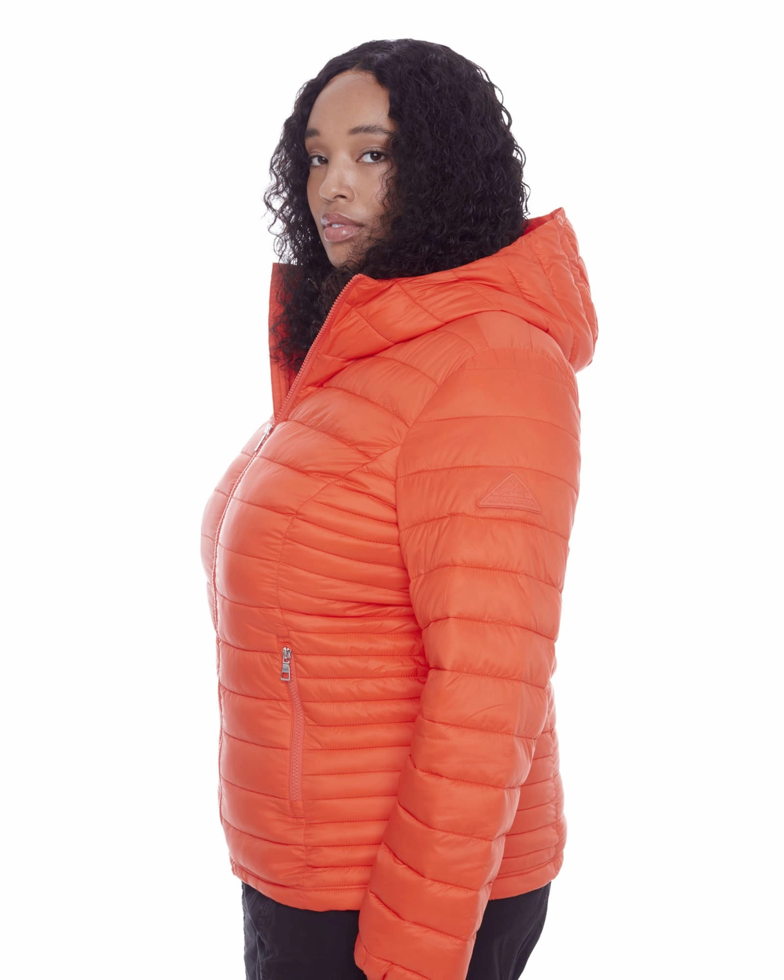Women's Plus Size - YOHO | Vegan Down Lightweight Packable Puffer Jacket & Bag | Tangerine Cold Weather water - resistant