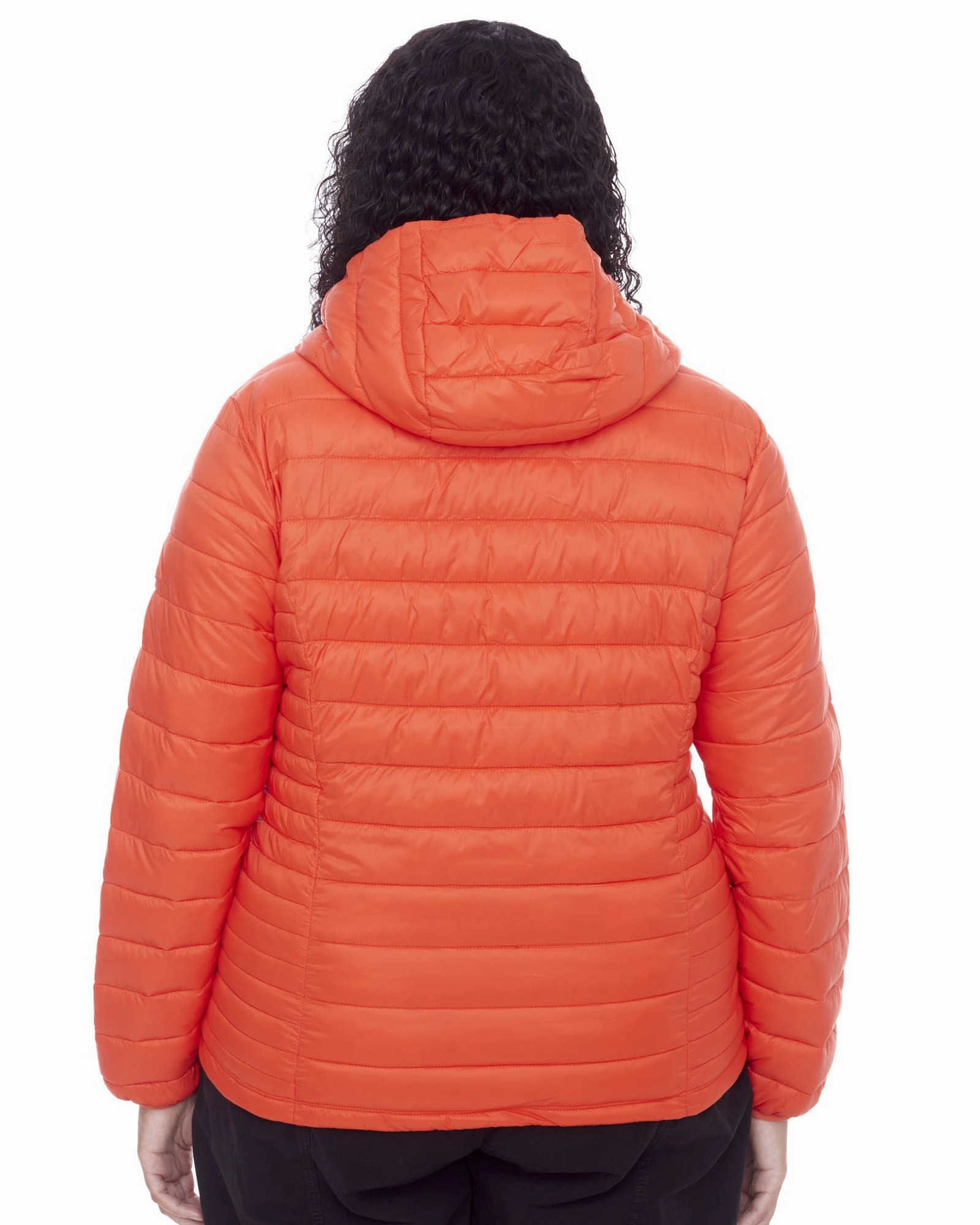 Women's Plus Size - YOHO | Vegan Down Lightweight Packable Puffer Jacket & Bag | Tangerine Fresh Look