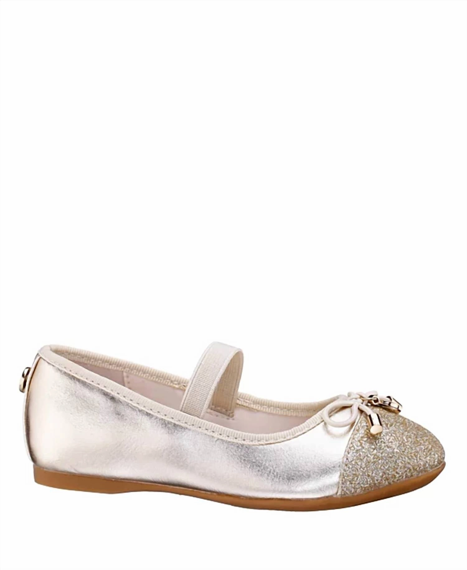 Girl's Kamryn Ballet Shoes In Gold Non Stop