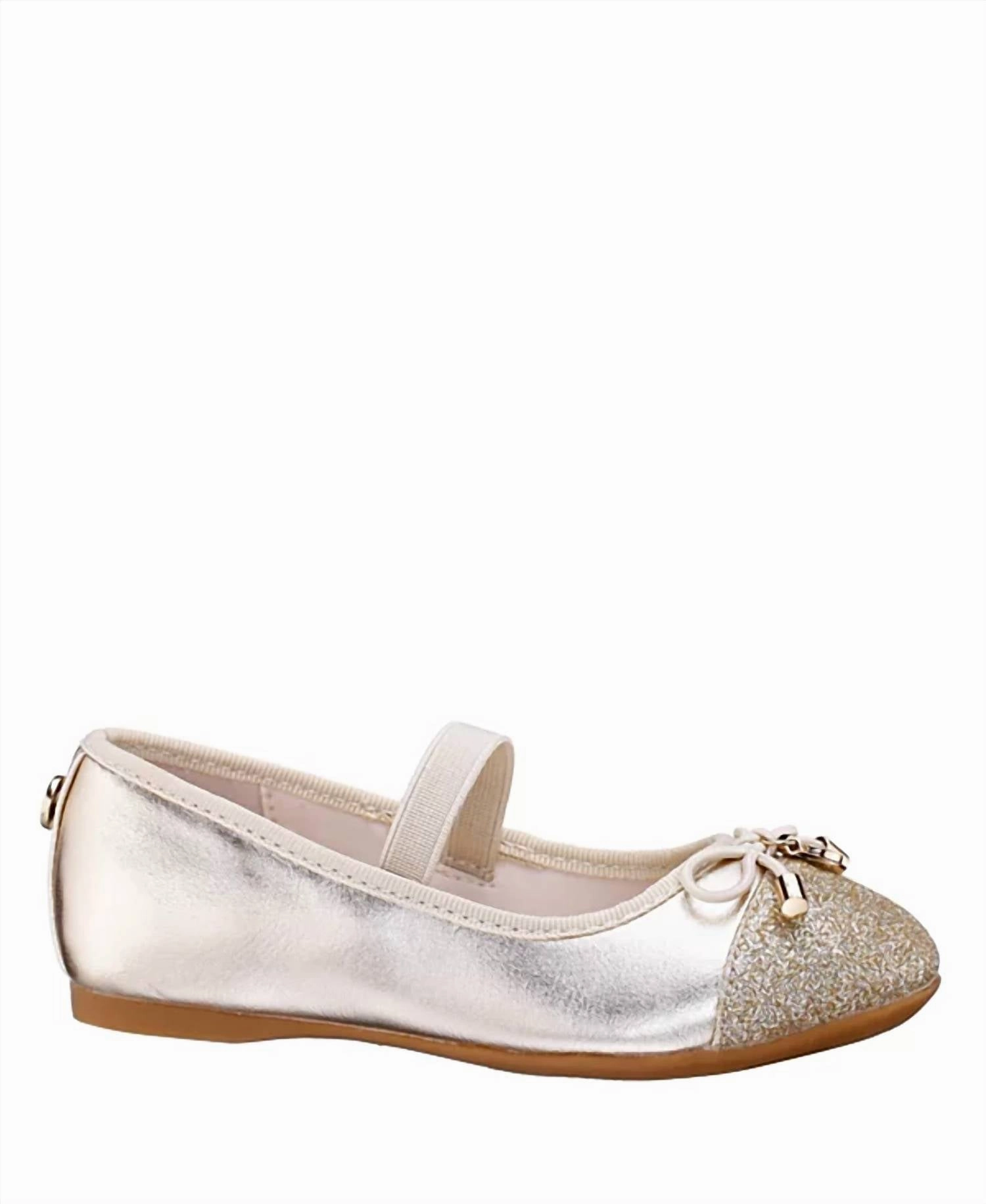 Durable heel counter Girl's Kamryn Ballet Shoes In Gold