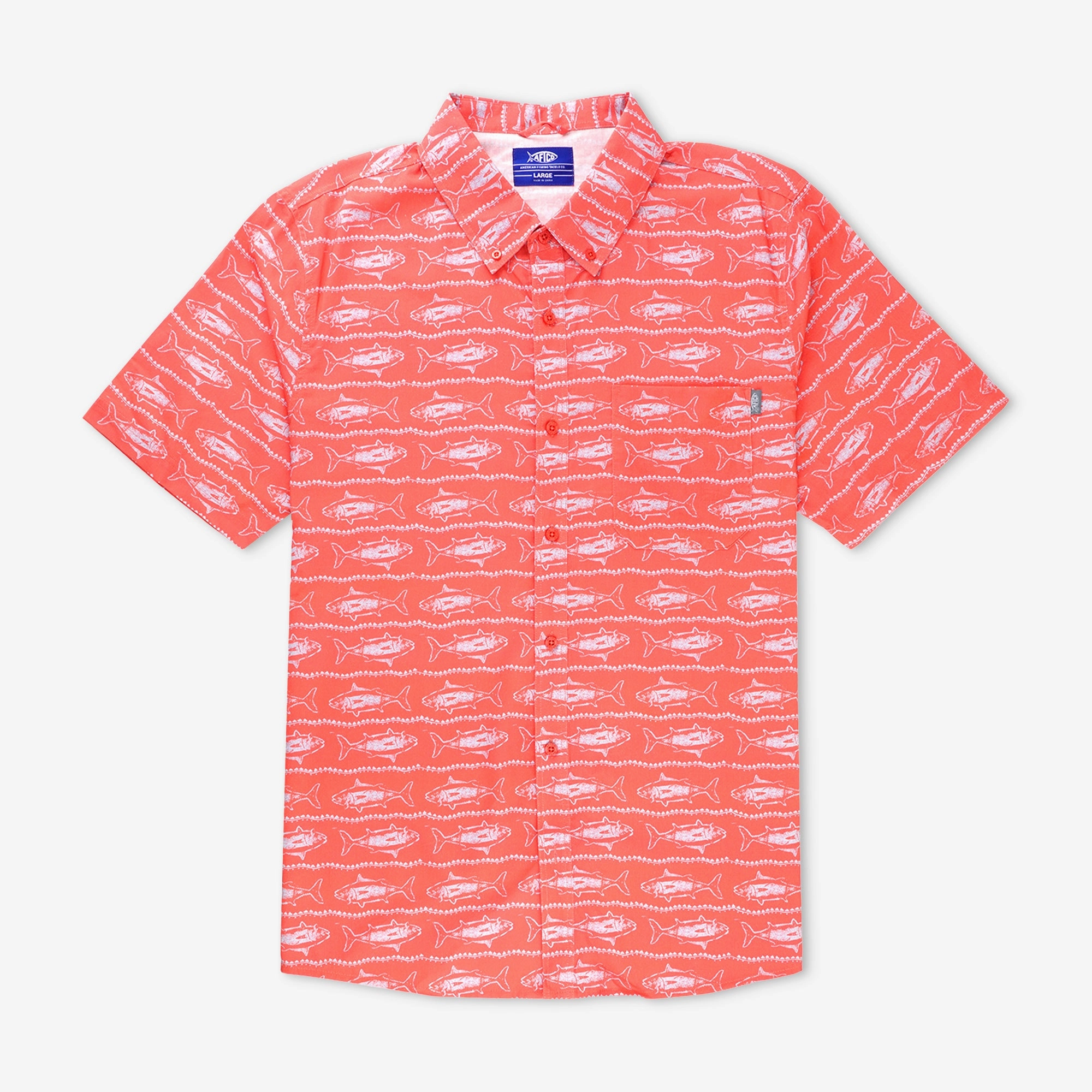Boatbar SS Button Down Shirt | Soft Coral Eco Friendly Production