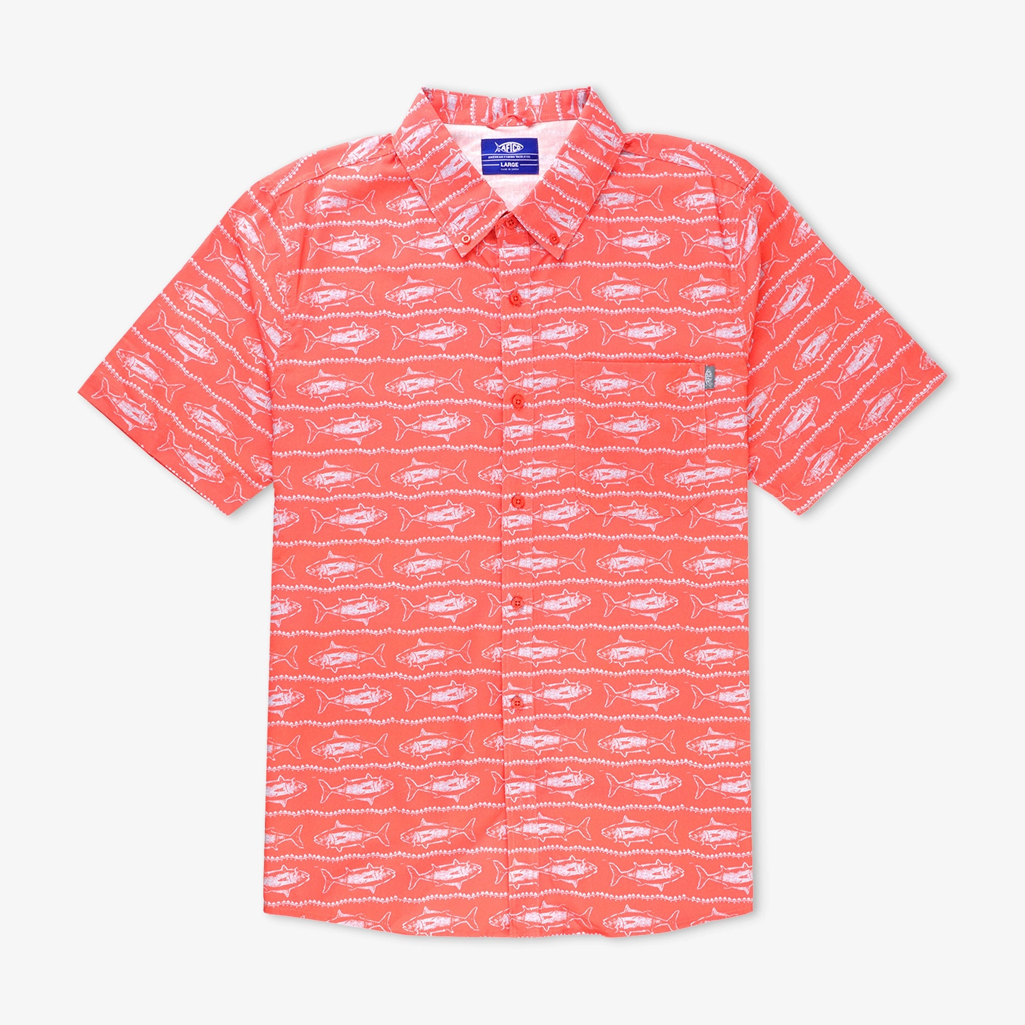 Seamless construction Boatbar SS Button Down Shirt | Soft Coral