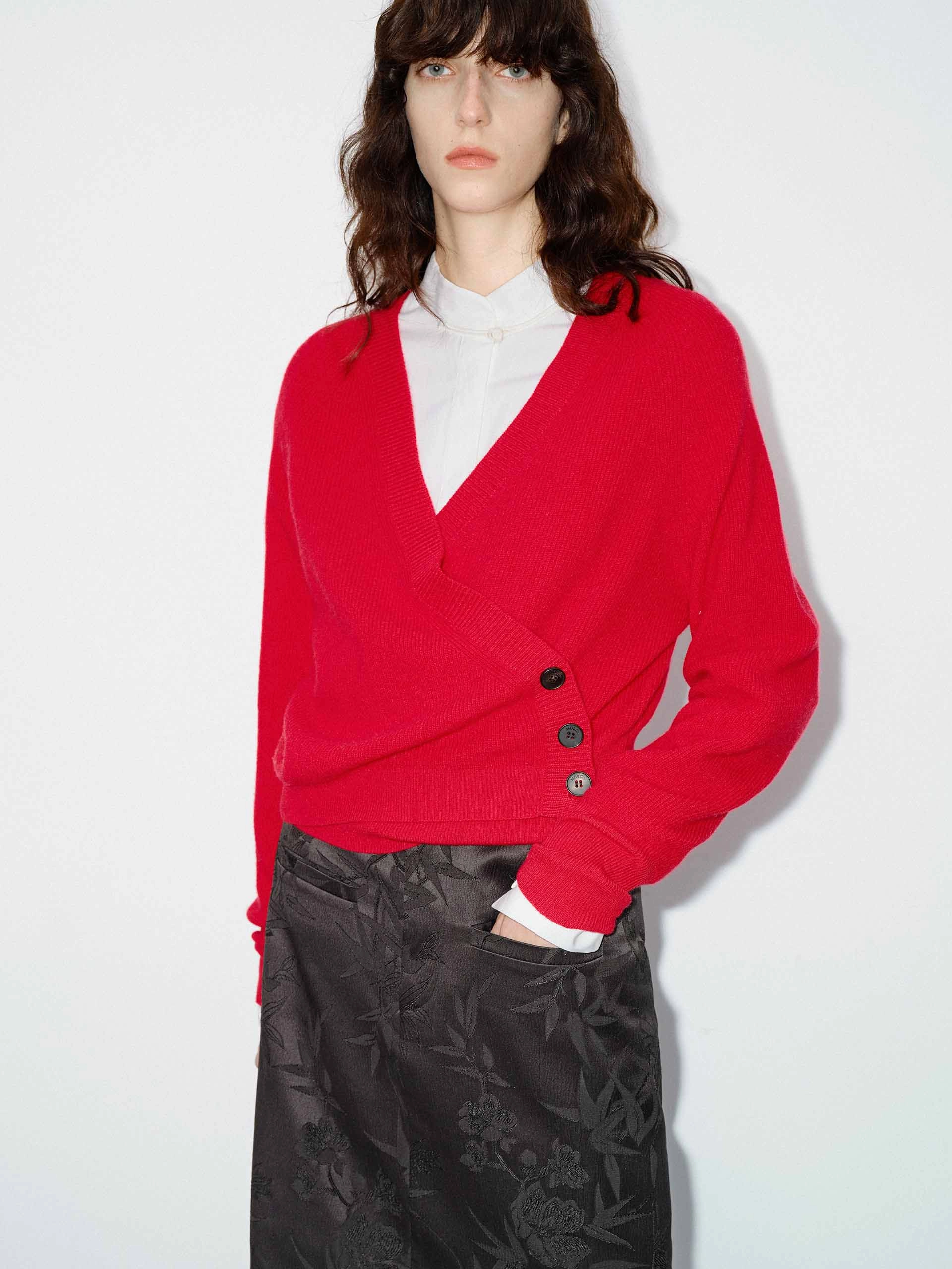 Soft comfort layer Winter Wear Wrap Detail Wool Sweater