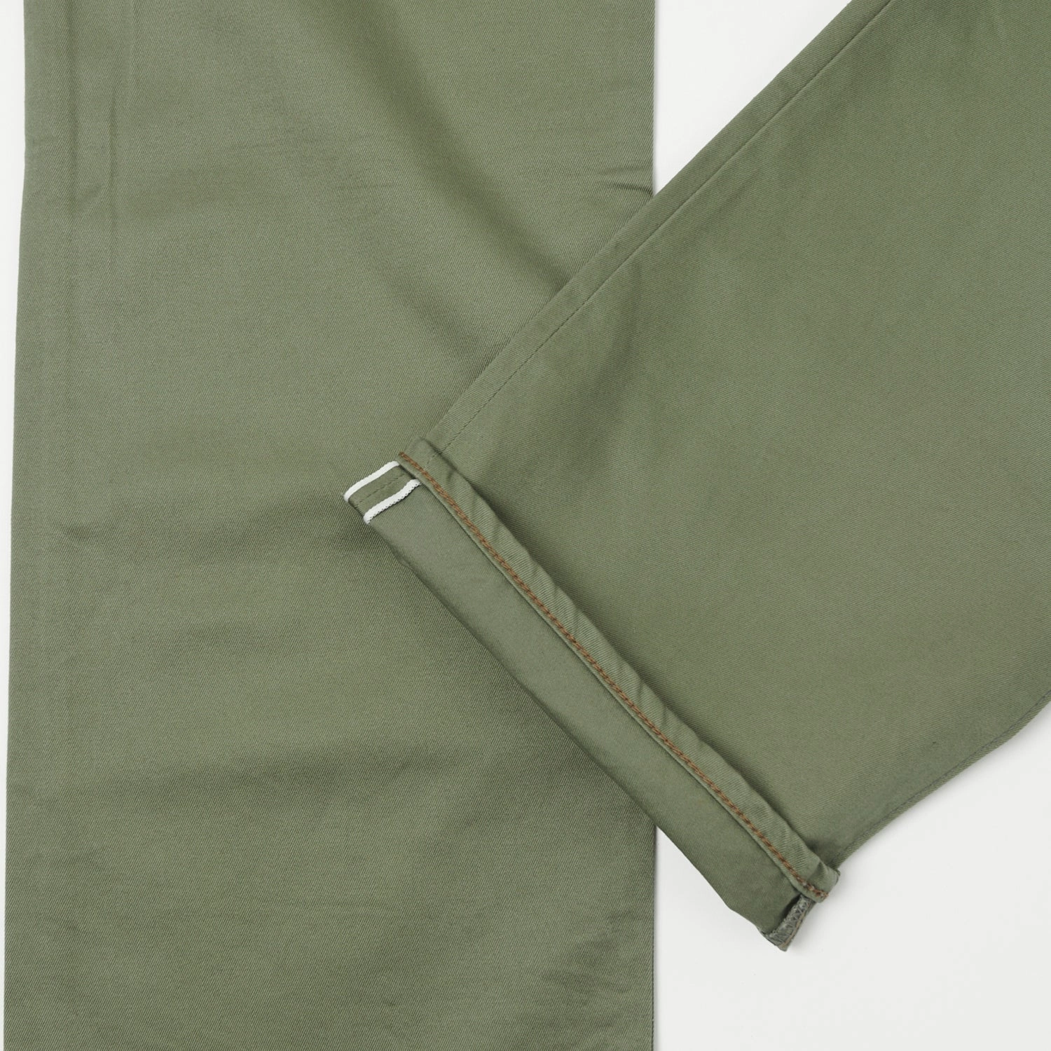 Flexible Ankle Cuffs Lightweight Design Spellbound Chino Cloth Regular Straight Jean - Olive Green