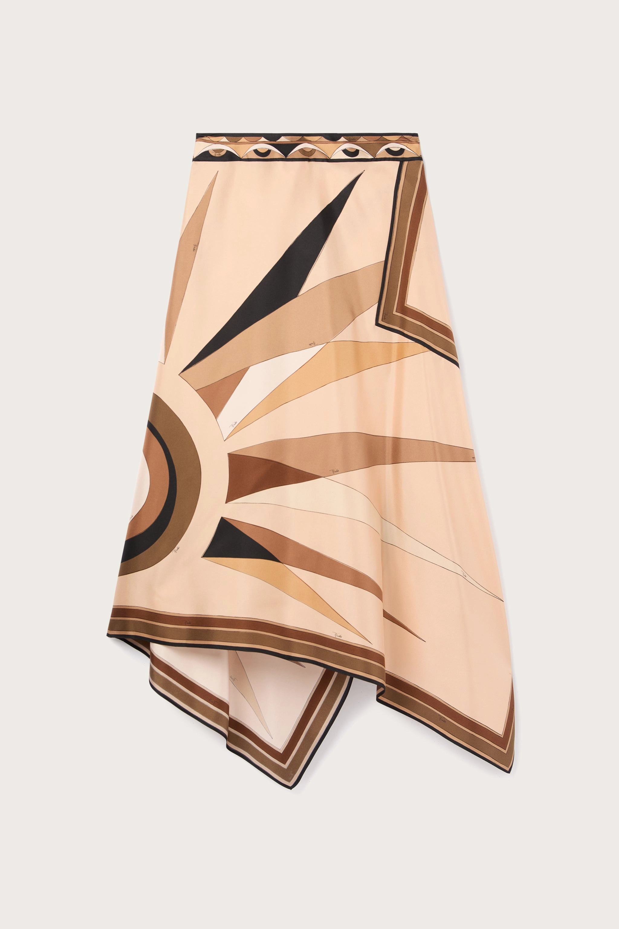 Hawaii Print Asymmetrical Skirt Double Layer Construction