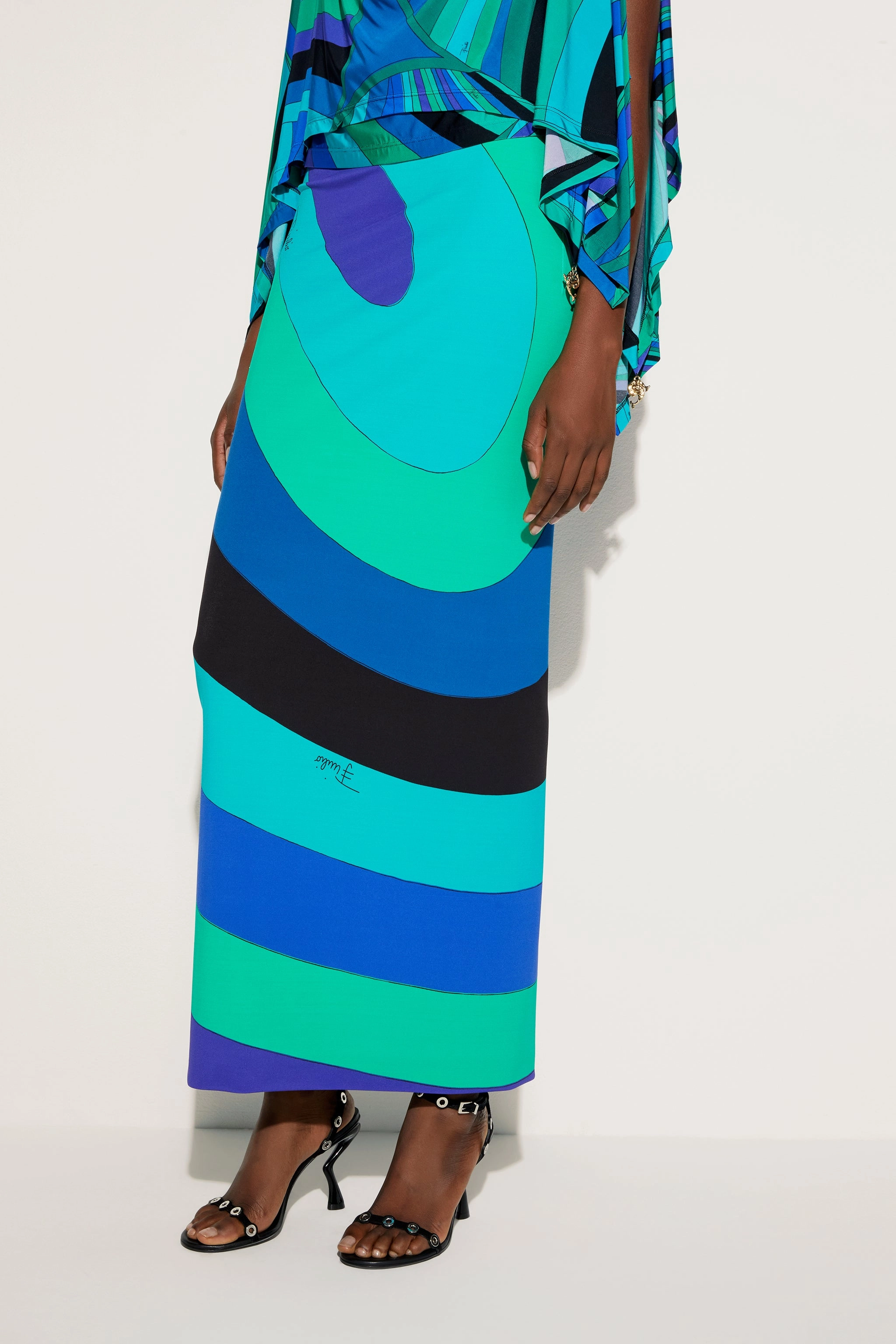 Eco conscious Iride Print High Waist Skirt