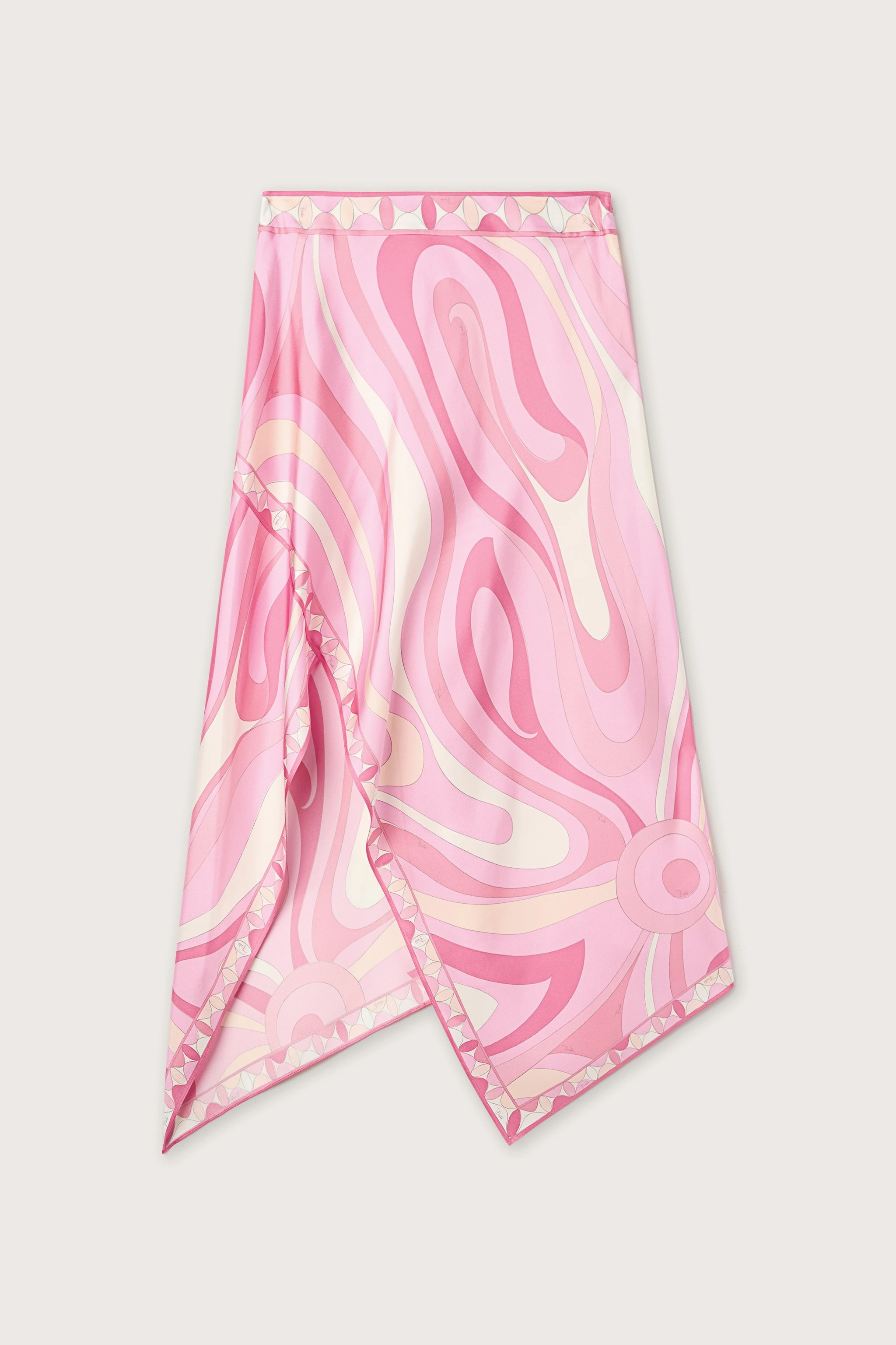 Eco Friendly Dye Marmo Print Asymmetrical Skirt