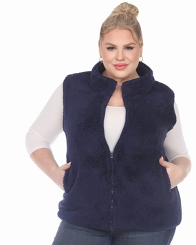 Zip up sherpa vest | Navy Windproof Jacket Easter