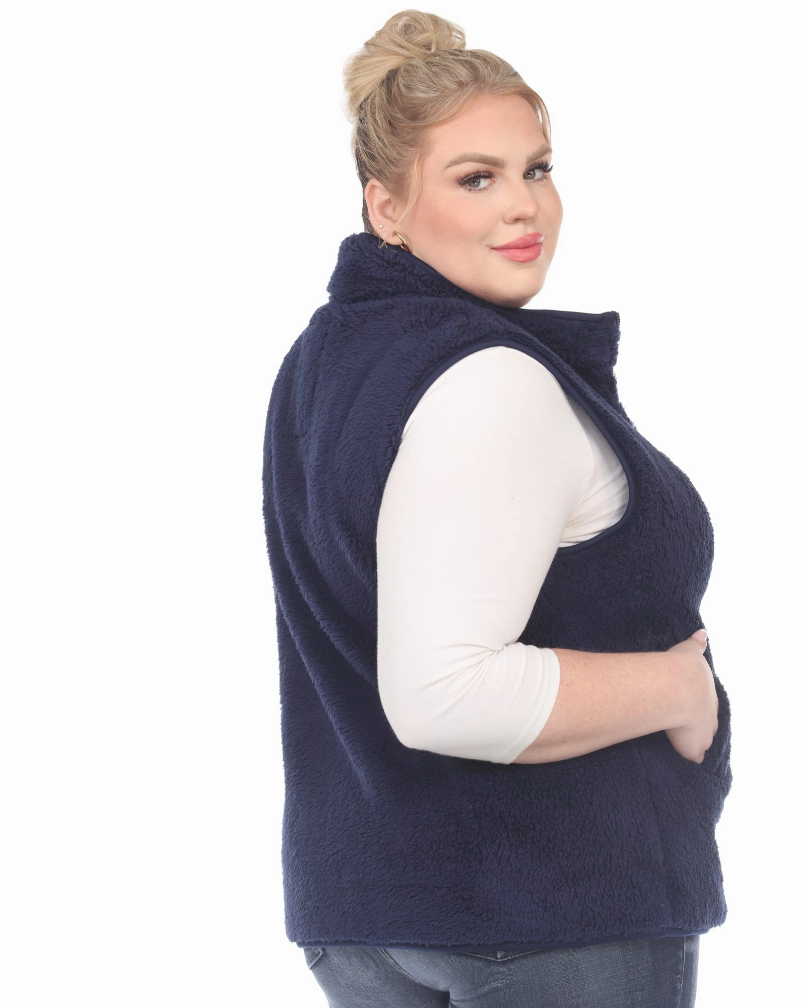 Neutral Layer Gender - neutral Zip up sherpa vest | Navy