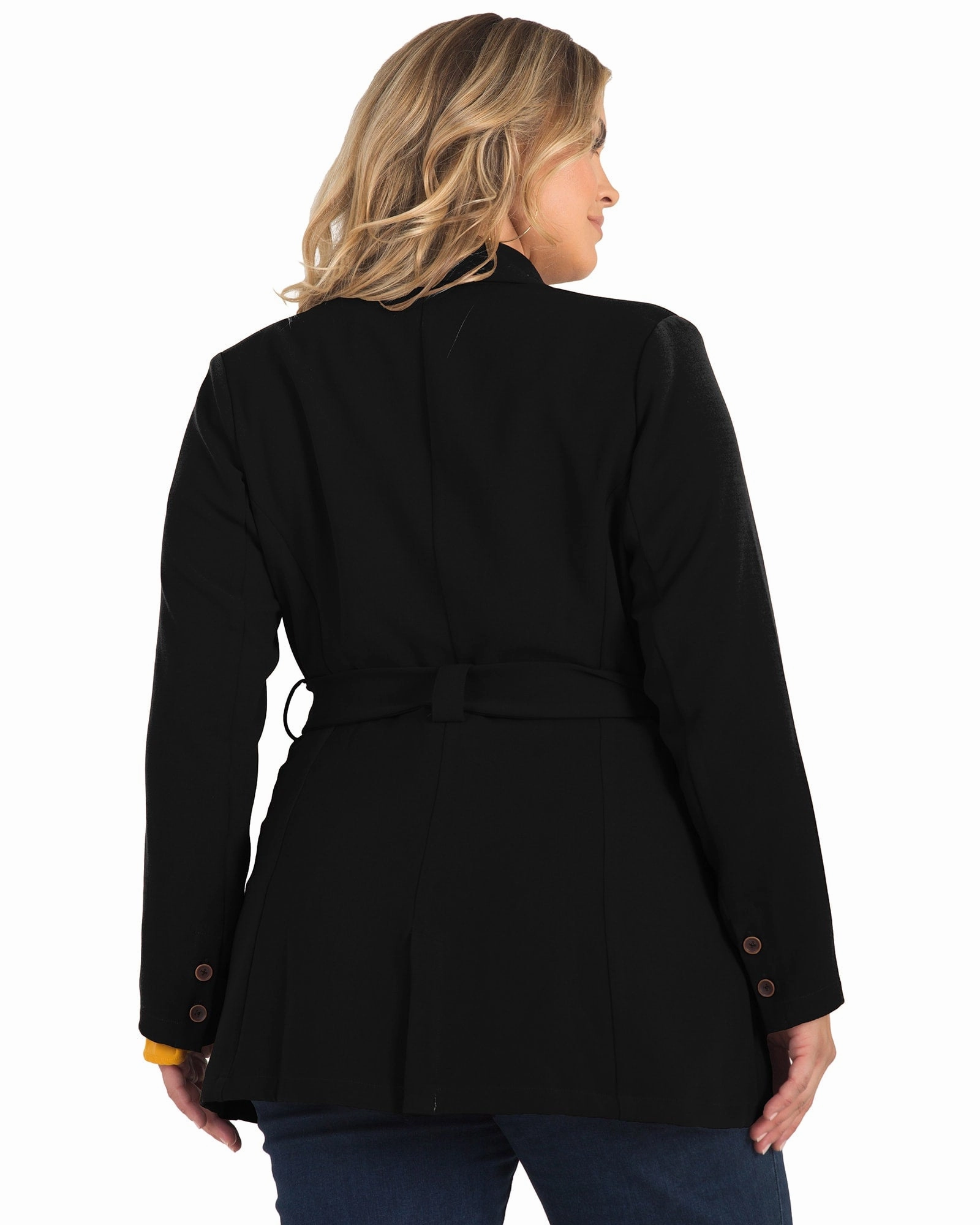 Regina Belted Blazer | Black sunset Foundation
