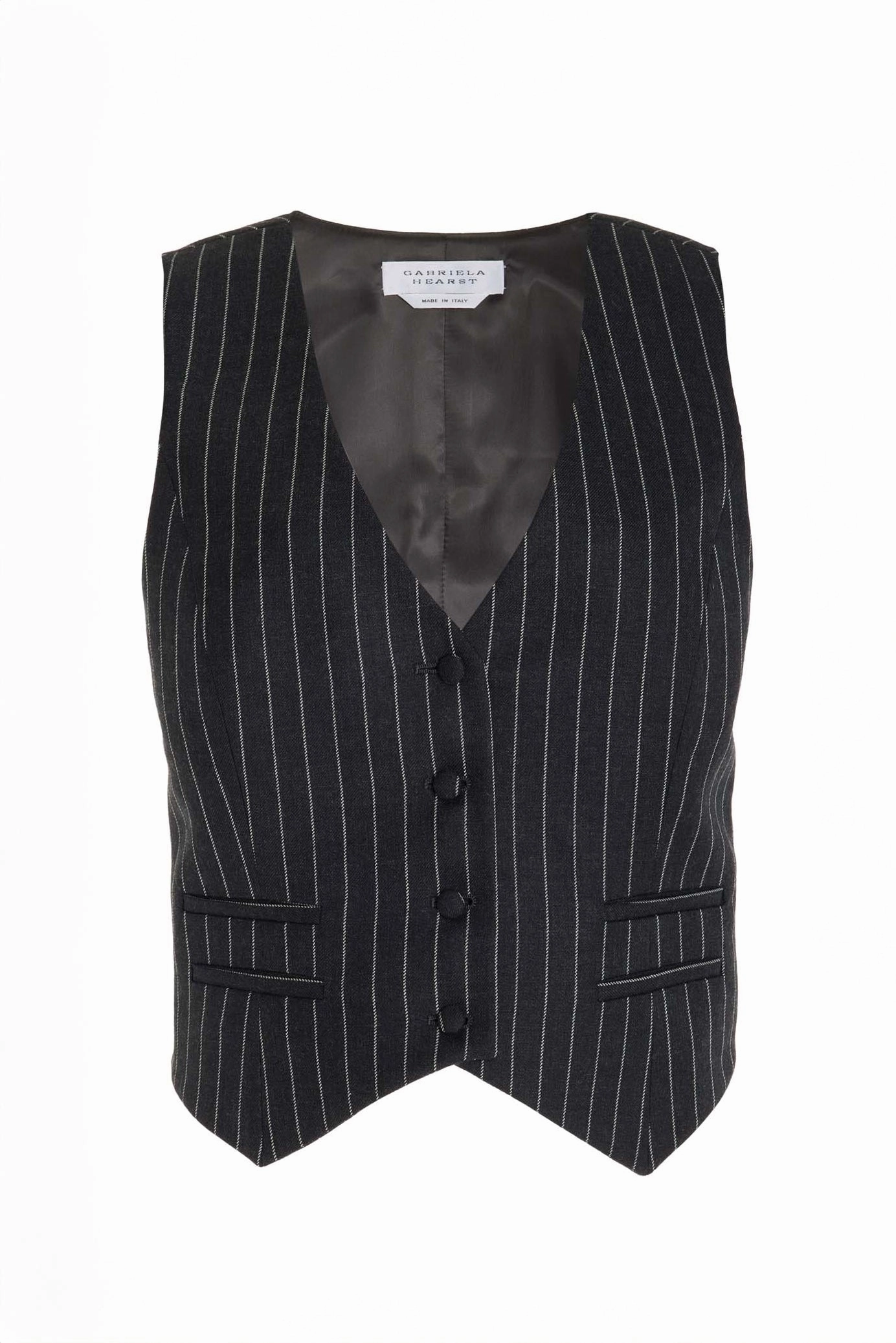 Premium Fit Soft Comfort Zeta Vest in Grey Pinstripe Wool
