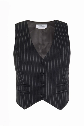 Premium Fit Soft Comfort Zeta Vest in Grey Pinstripe Wool