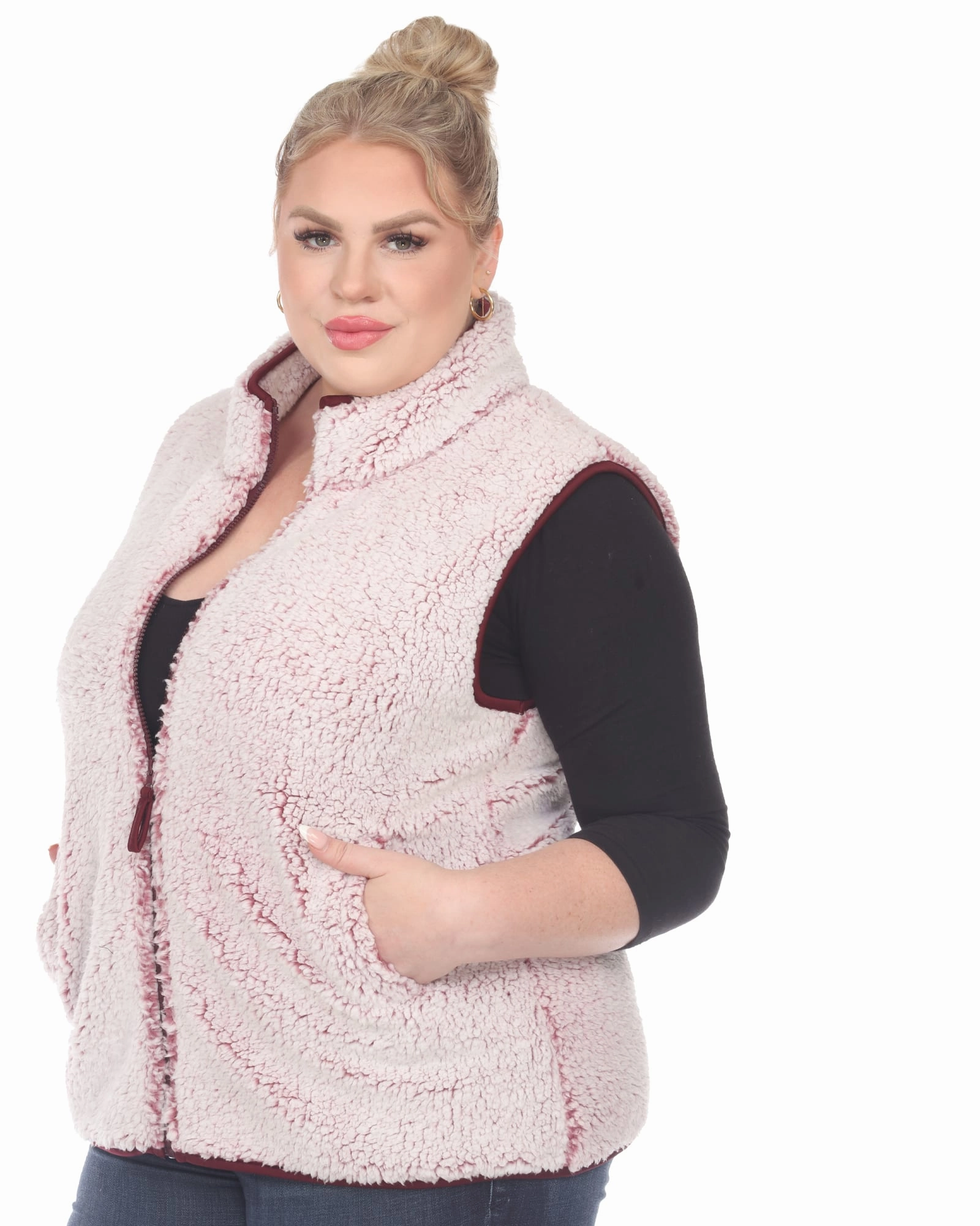 Zip up sherpa vest | Sheep Violet Lightweight Fill Versatile Fit