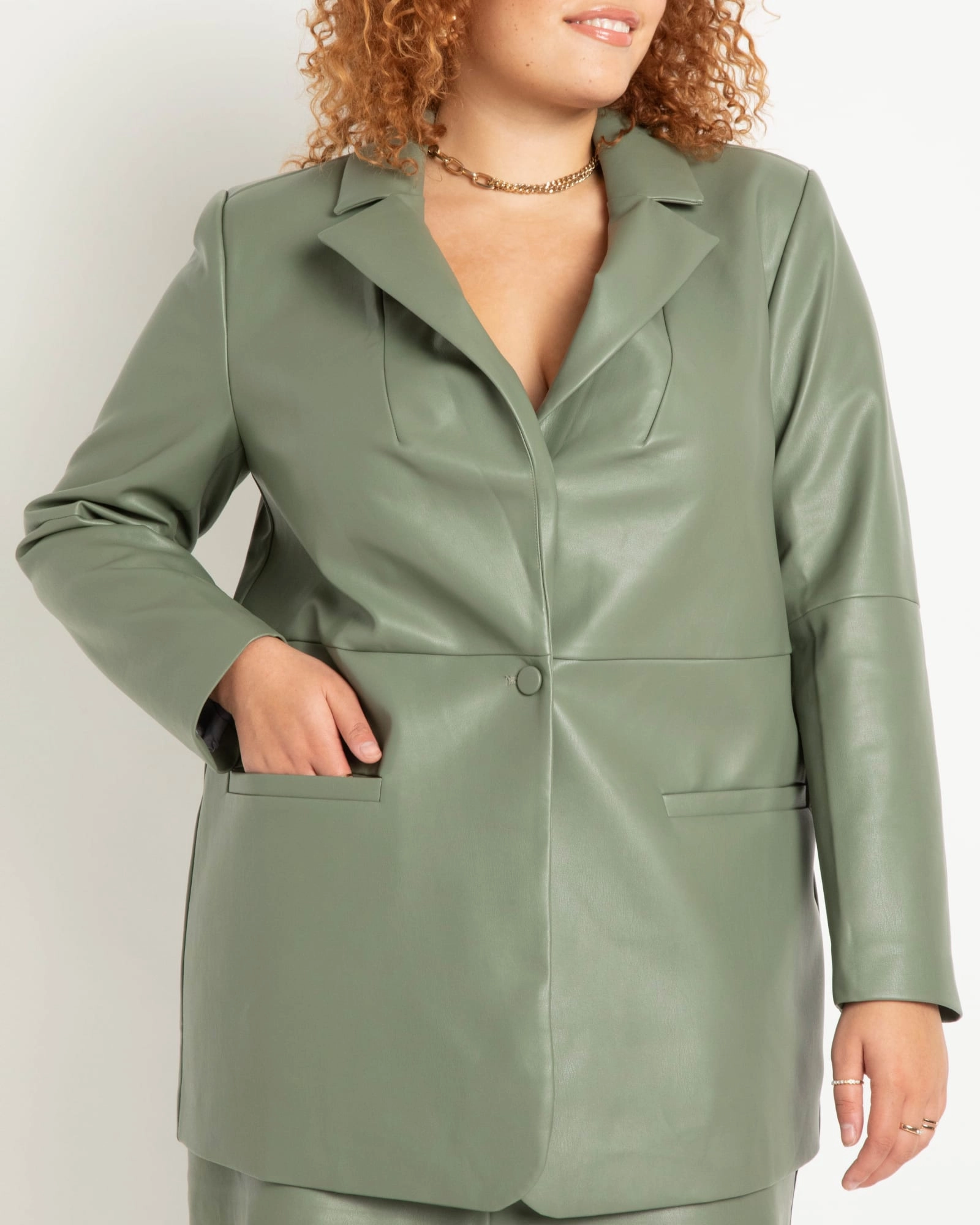 Seam Detail Blazer | Bog Green Taped Seams