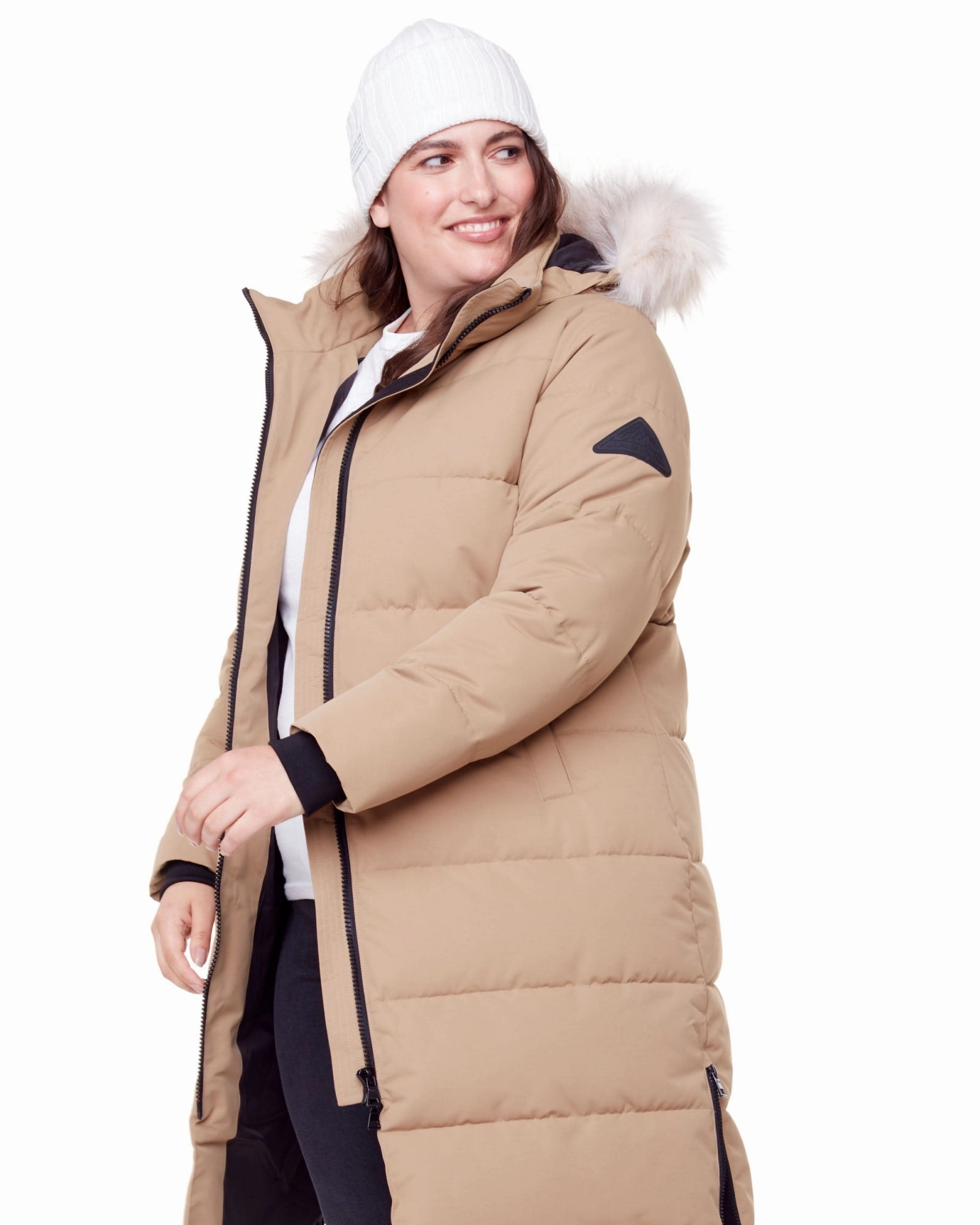 Vegan Down  Ultra Long Length Parka | Camel Chemistry Cozy Outerwear